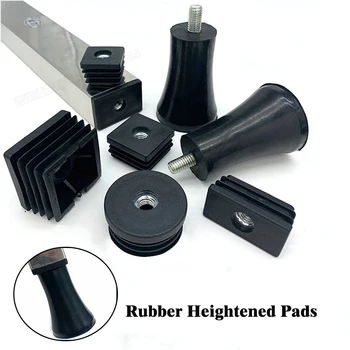 1шт Черный резиновый утолщенный регулируемый винт M8, нескользящая накладка для ног, противоударные мебельные ножки, усиленные коврики для ног, оборудование