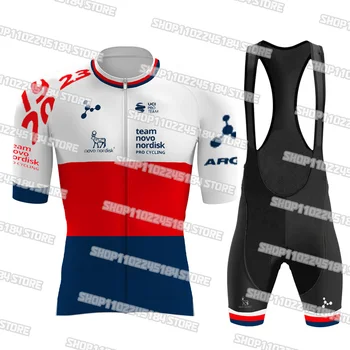 2023 Team Novo Nordisk Чехия Комплект Велосипедной майки Велосипедная одежда Рубашки для шоссейных велосипедов Костюм Велосипедные Нагрудники Шорты