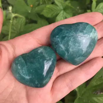 2шт 4 см натуральный амазонский камень Зеленый камень в форме сердца Горный Хрусталь Кварц минеральные Подарки