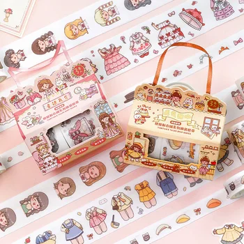 4 упаковки/12 штук серии Sweet clothes shop милые декоративные бумажные маскирующие ленты washi