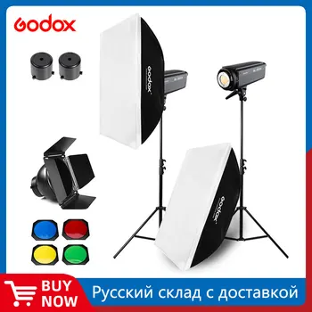 400 Вт Godox SL-200W 2x200 Вт Студийный Светодиодный Светильник Непрерывного Света, Софтбокс, Световая Подставка, Ячеистая Сетка Для Фотосъемки Видео
