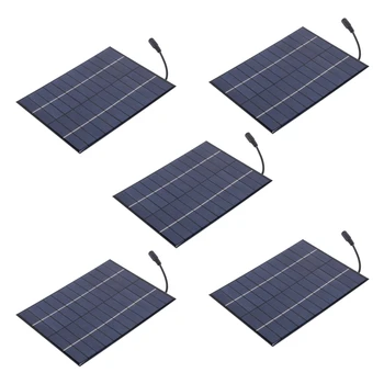 5X12 В 5,2 Вт Мини-солнечная панель Поликристаллические солнечные элементы Кремниевая эпоксидная солнечная модульная система DIY Зарядное устройство + выход