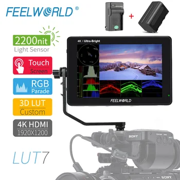 FEELWORLD LUT7 Сенсорный Экран 2200cd/m 3D LUT Зеркальный Монитор 4K HDMI 7-дюймовый Full HD 920x1200 IPS Дисплей Полевой Монитор для Камеры