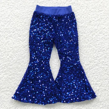 SS0038 Новое поступление одежды из бутика для девочек с фиолетовыми блестками, модные детские летние брюки