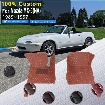 Автомобильные Коврики Для Mazda MX-5 Miata Eunos Roadster NA 1989 ~ 1997 2-сидячие Кожаные Коврики Для Кошек, Ковры Tapetes Automovil, Автомобильные Аксессуары