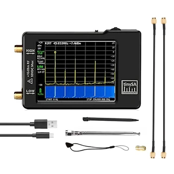 Анализатор спектра с сенсорным экраном 2,8 дюйма для частот 0,1 МГц-350 МГц и вход UHF для частотного анализатора 240 МГц-960 МГц Черный