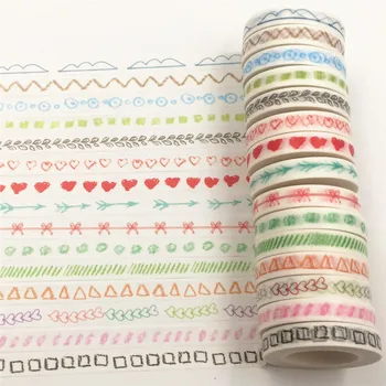 Базовая радужная бумажная клейкая лента Дневник Каваи для Скрапбукинга DIY Craft Sticky Deco Япония Маскирующая лента Васи 10 м x 8 мм