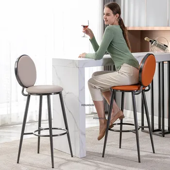 Барный стул Nordic из нержавеющей стали для домашнего использования, кухонная мебель, Барные стулья, креативный дизайнерский барный стул для отдыха с высокой ножкой