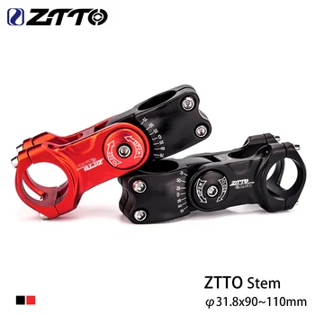 Велосипед ZTTO 70 мм 90 100 Регулируемый стержень 31,8 мм, подходящий для XC MTB, велосипедная ручка для горной дороги, городская велосипедная ручка, велосипедная часть