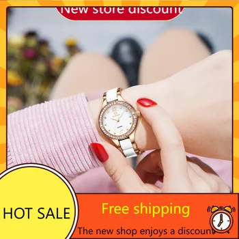 Водонепроницаемые женские часы с керамическим ремешком, модные кварцевые часы