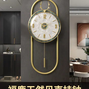 Декор стен, современные роскошные настенные часы в виде ракушки, простые декоративные часы для гостиной, домашняя столовая, креативные настенные часы 2022 новинка