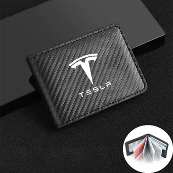 Для Tesla model3 ModelX Комплект автомобильных водительских прав из углеродного волокна, наклейки, кошелек с текстурой из углеродного волокна, автомобильные аксессуары