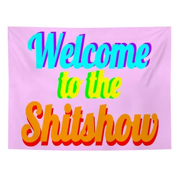 Добро пожаловать в Бутик Shitshow, Гобелен в стиле Хиппи, Висящий На Стене, Настраиваемый, с Забавными Цитатами, Словами, Гобелен для Спальни в Общежитии Колледжа