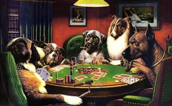 Домашний декор C.M. Coolidge Bold Bluff Собаки, играющие в покер-Подарок для украшения стены шелковым художественным плакатом