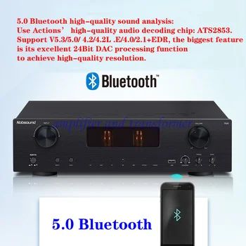 Домашний усилитель Nobsound PM6 с электронной лампой HIFI 5.0 Bluetooth 140 Вт + 140 Вт аудиоусилитель, цифровой вход: оптоволоконный, коаксиальный