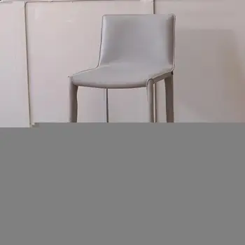 Итальянский Легкий Роскошный Барный стул Современный Простой Бытовой Барный стул Со спинкой, Кожаное седло, Промышленный стул Wind Island, высокий