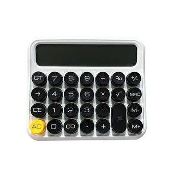 Квадратный калькулятор из 12 цифр Канцелярские принадлежности Большой ЖК-экран Офисный калькулятор Школьный двойной портативный Белый