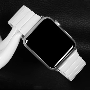 Керамический ремешок для часов iwatch 5 band 44мм 40мм correa для apple watch ремешок 42мм 38мм Series 4 3 2 Armband Link браслет pulseira