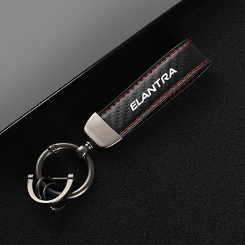 Кожаный автомобильный брелок с пряжкой в виде подковы ювелирный брелок для ключей Hyundai Elantra 2013 2017 2018 2022 автомобильные аксессуары с ЛОГОТИПОМ