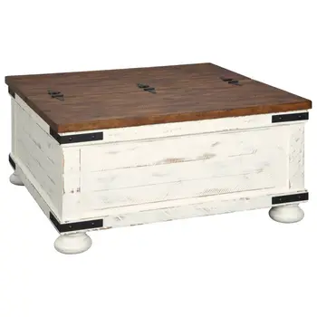 Коктейльный столик с ящиком для хранения Белый/коричневый