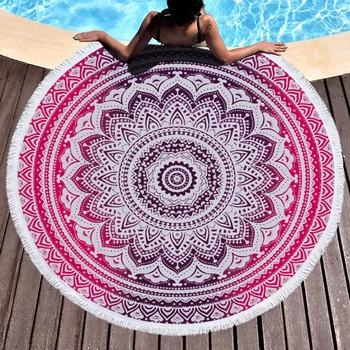 Креативное пляжное полотенце для пляжного отдыха, круглое купальное полотенце из микрофибры, коврик для йоги Mandala, большое круглое банное полотенце для взрослых