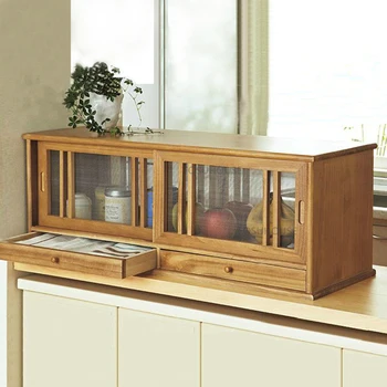 Кухонные шкафы из массива дерева в скандинавском стиле для кухонной мебели, Шкаф для хранения, Дышащий Креативный настольный Бытовой высококлассный буфет