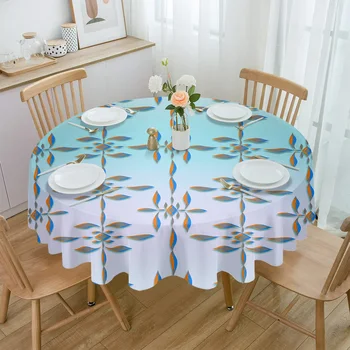 Листовая Розово-голубая Непромокаемая скатерть с бриллиантами, украшение чайного столика, круглый стол для кухни, Свадебной вечеринки, домашней столовой