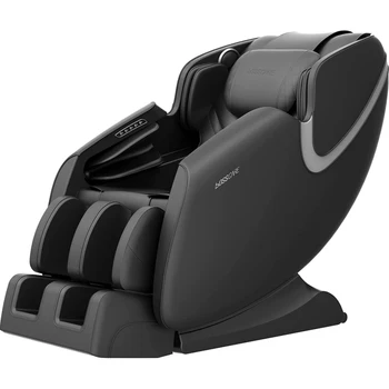 Массажное кресло-качалка с подушкой безопасности невесомости, массажный ролик для ног с Bluetooth-динамиком, черный