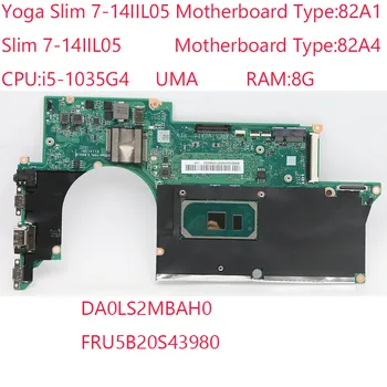 Материнская плата Slim 7-14IIL05 DA0LS2MBAH0 5B20S43980 для ноутбука ideapad Yoga Slim 7-14IIL05 82A1 82A4 Процессор: i5-1035G4 Оперативная память: 8G 100% Тест