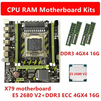 Материнская плата X79 E5 2680 V2 хост DDR3 1600HMZ ECC REG 4GX4 16G CPU RAM Kit Комплект Настольных Серверов LGA 2011 Материнская плата Рабочих Станций