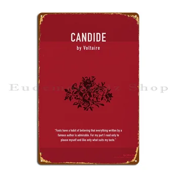 Металлическая вывеска Candide Book Art Вольтера, персонализированный дизайн пещеры, Винтажный жестяной плакат
