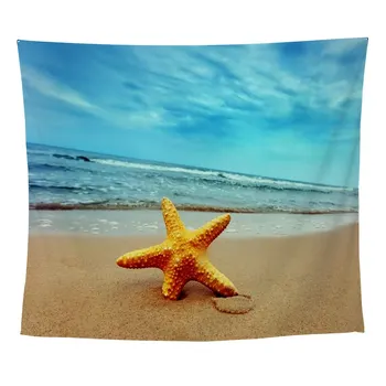Морская звезда на пляже Настенный гобелен с изображением насекомых Украшение комнаты Полотенце Коврик Подвесное одеяло