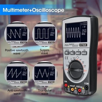 Мультиметр-осциллограф 2-в-1 Интеллектуальный цифровой измерительный прибор со светодиодной подсветкой и функцией автоматического захвата сигнала в режиме А/Д со скоростью 200 К/с