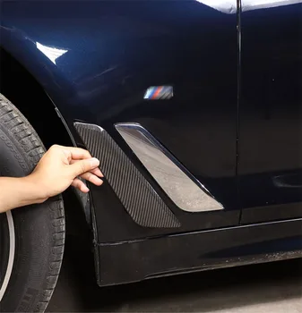 Настоящее углеродное волокно для BMW 5 серии G30 G31 2018-2022 Экстерьер автомобиля кузов Переднее крыло Боковое отверстие для выпуска воздуха Накладка наклейки