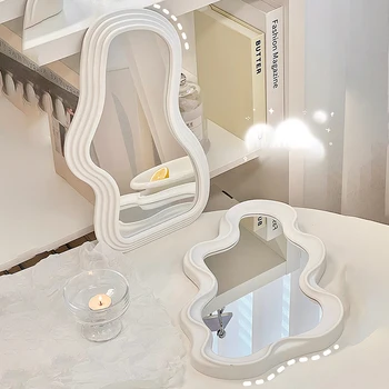 Нерегулярные декоративные зеркала для макияжа с зеркальной волной, настенные косметические зеркала для спальни, подвесное декоративное зеркало для туалетного столика 거울