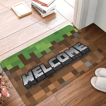 Нескользящий коврик для пиксельной игры Welcome Pixel Gaming MC 8bit Коврик для ванной, спальни, уличный ковер с фланелевым рисунком, декор