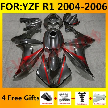 НОВЫЙ ABS Мотоцикл Впрыска полный комплект обтекателей подходит Для YZF R1 2004 2005 2006 YFZ-R1 04 05 06 Кузов, Обтекатели, краска из углеродного волокна