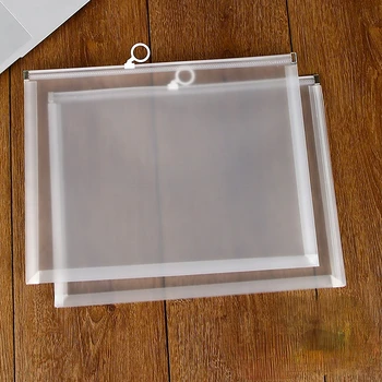 Органайзер для документов Утолщенный формат А4 Прозрачный Полипропиленовый пластик Трехмерная сумка для файлов на молнии Студенческая экзаменационная бумага Канцелярские принадлежности
