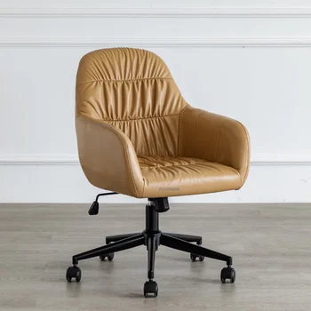 Офисные кресла из скандинавской кожи для офиса, легкие, роскошные, удобные, для компьютерных игр, Подъемное кресло, Поворотный дизайн, рабочий стол и стул