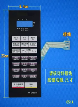 Панель микроволновой печи NN-GT353M переключатель панели мембранный переключатель кнопка сенсорного экрана
