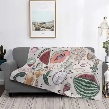 Плотное фланелевое одеяло Fruits Оригинального дизайна Ins Nordic Soft Throw Одеяла для кровати Покрывало