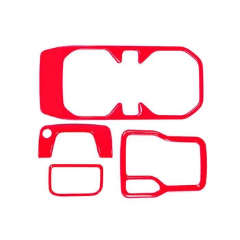 Подстаканник переключения передач, Подлокотник, Коробка, Накладка для замочной скважины для Wrangler JL JT 2018-2022, ABS Красный