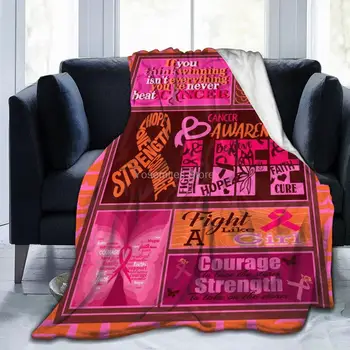 Рак молочной железы Розовая лента Мягкое одеяло для женщин, мужчин, детей, легкие флисовые одеяла для дивана