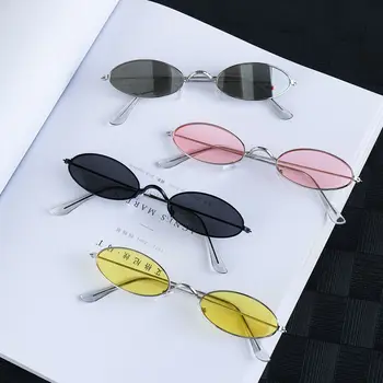 Ретро Маленькие овальные солнцезащитные очки Винтажные оттенки Солнцезащитные очки для мужчин Женские очки Модный дизайн Летние солнцезащитные очки Очки