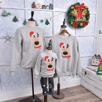 Рождественский свитер Jerseis Familiares Navidad, семейная одежда с оленями для мамы и дочки, рождественские наряды для детей, пижамы