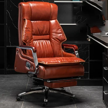 Роскошное Офисное кресло Executive Wheels С кожаной подушкой для всего тела, Профессиональное Вращающееся кресло, Мягкая Складывающаяся Офисная Мебель из Силла