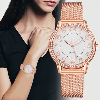 Роскошные часы из розового золота, женские часы-браслет, лидирующий бренд, Женские повседневные кварцевые часы, Стальные женские наручные часы Montre Femme Relogio