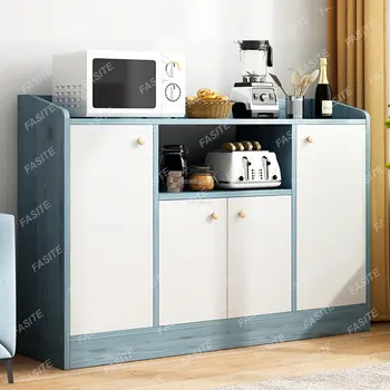 Скандинавские деревянные кухонные шкафы Простая кухонная мебель Домашний многослойный буфет В гостиной Шкаф для хранения от пола до потолка