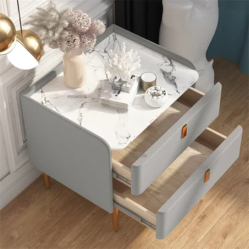 Современная мебель Прикроватный столик из массива дерева для спальни, легкий Роскошный туалетный столик, тумбочка для спальни, Простой шкафчик для хранения сбоку