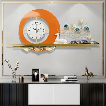 Современные легкие Роскошные Металлические настенные часы, простой домашний декор для гостиной, Настенные часы, Креативный Обеденный стул для отеля, часы, висящие на стене